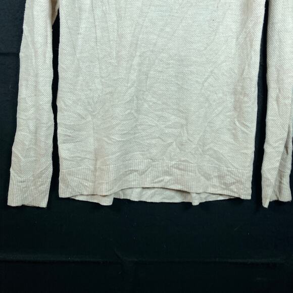 Gap Womens Sweater Cream V Neck Extra Fine Merino Wool Blend Medium Tall - Picture 3 of 12